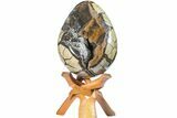 Septarian Dragon Egg Geode - Black and Brown Crystals #160228-1
